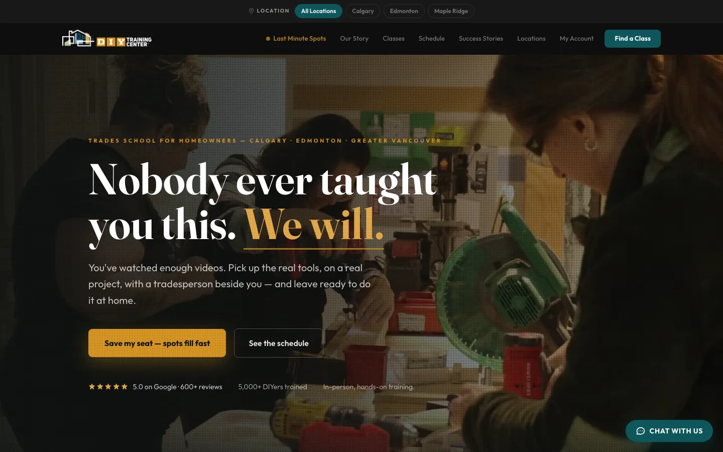 DIY Training Center website